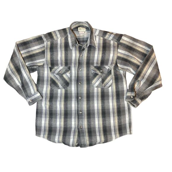 Melton Men's Long Sleeve Flannel Vintage Winter Master Button Down Size Large - Picture 1 of 5